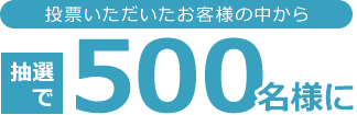 投票いただいたお客様の中から抽選で500名様に