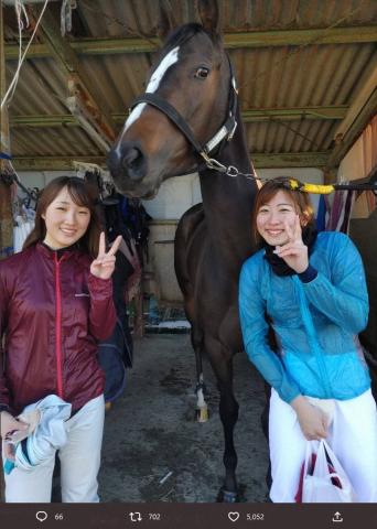 今村聖奈　「とっても人懐こくて可愛かった」人気芸人の愛馬と対面!永島まなみも含め3ショット投稿