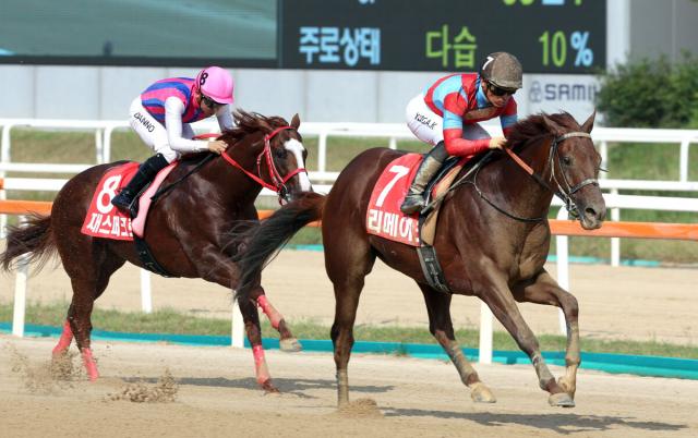 카와다 마사 마사 기수 승마의 리메이크( 오른쪽)가 골전에 쟈스파크로네를 이겨 연패(카메라·타카하시 사정2)