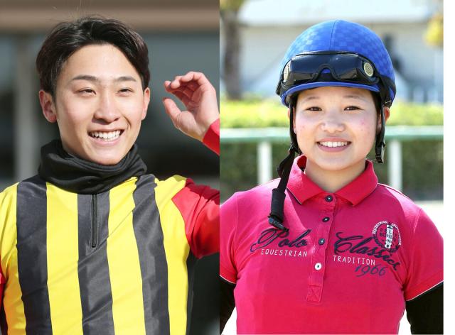 （左から）小沢大仁騎手、小林美駒騎手