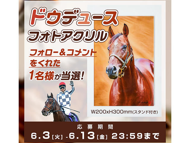 【プレゼント】ドウデュース写真集のカットを使用したフォトアクリルを抽選で1名様に