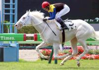 １分４８秒１の２歳コースレコードでデビュー勝ちを飾ったマルガ（カメラ・山本　理貴）