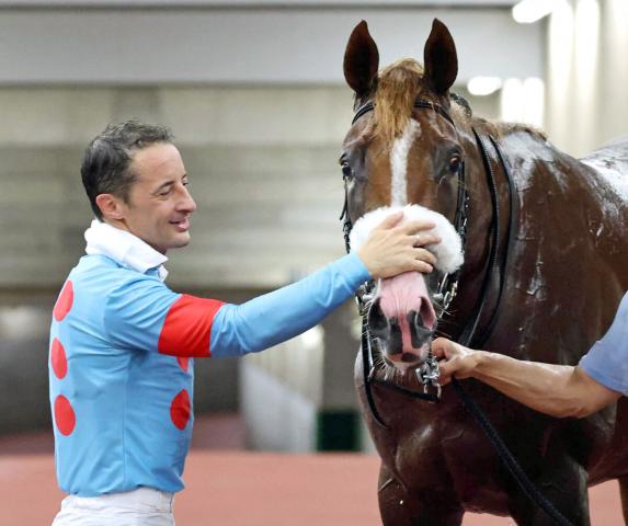 単勝1・5倍のアーモンドアイ2番子が首差で初陣Vに「ちょっとヒヤヒヤ」「すごい歓声」　馬名はプロメサアルムンド