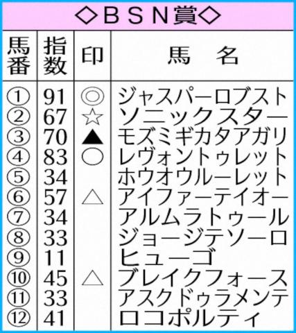 【BSN賞】AI予想　ジャスパーロブスト安定感抜群!