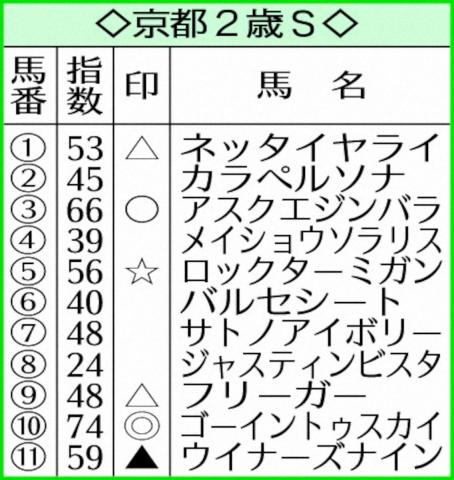 【京都2歳S】AI予想　ゴーイントゥスカイ◎　東京デビュー戦V高評価