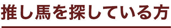 推し馬を探している方