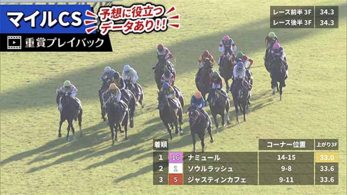 【マイルCS 2024】過去5年のレース映像・傾向