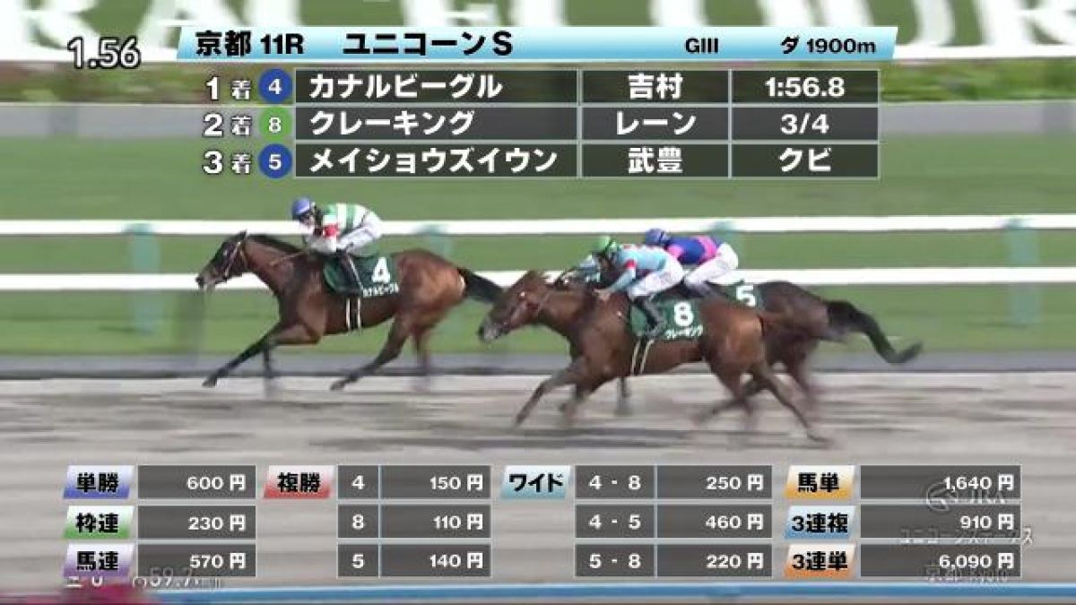 【5/3 ユニコーンSほか】京都ダイジェスト/JRAレース結果
