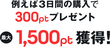 �㤨��3���֤ι�����300pt�ץ쥼��ȡ�����1,500pt������