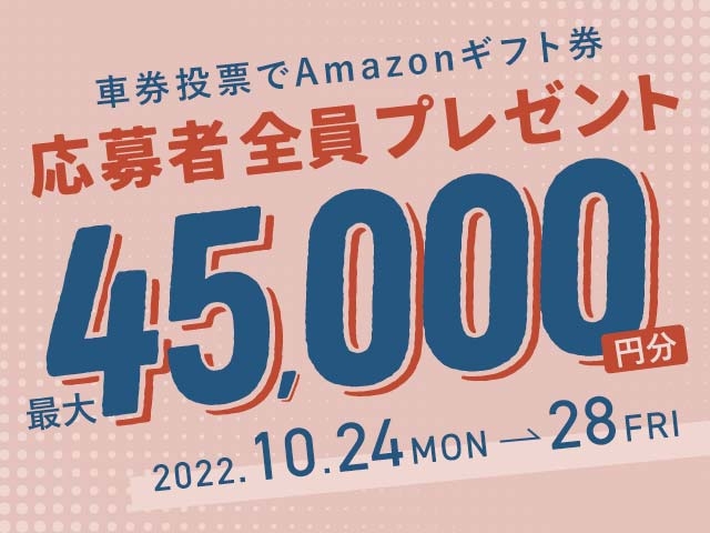 10/24〜10/28 期間中の投票で最大45,000円分のAmazonギフト券がもらえる！