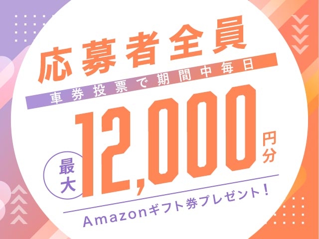 2/14〜16　期間中の投票で毎日最大12,000円分のAmazonギフト券がもらえる！