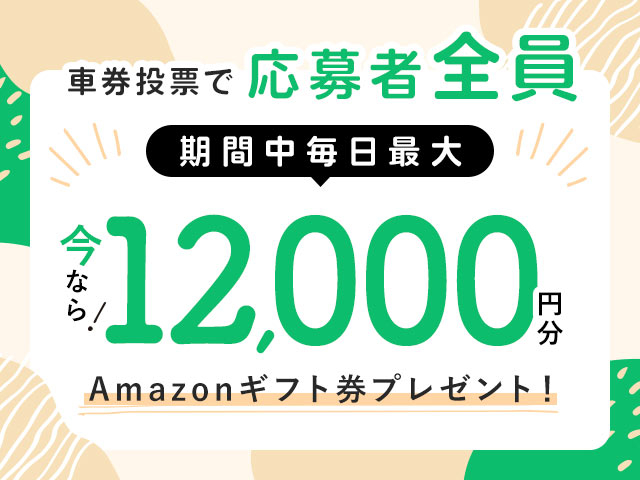 2/17〜21　期間中の投票で毎日最大12,000円分のAmazonギフト券がもらえる！