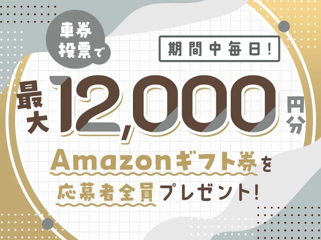 4/30～5/6 期間中の投票で毎日最大12,000円分のAmazonギフト券がもらえる！