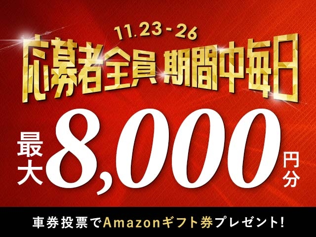 11/23〜11/26 期間中の投票で毎日最大8,000円分のAmazonギフト券がもらえる！