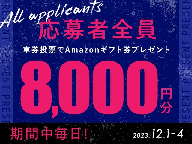 12/1〜12/4 期間中の投票で毎日最大8,000円分のAmazonギフト券がもらえる！