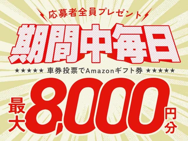 12/28〜12/31 期間中の投票で毎日最大8,000円分のAmazonギフト券がもらえる！