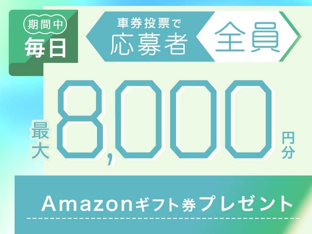 1/6〜1/10 期間中の投票で毎日最大8,000円分のAmazonギフト券がもらえる！