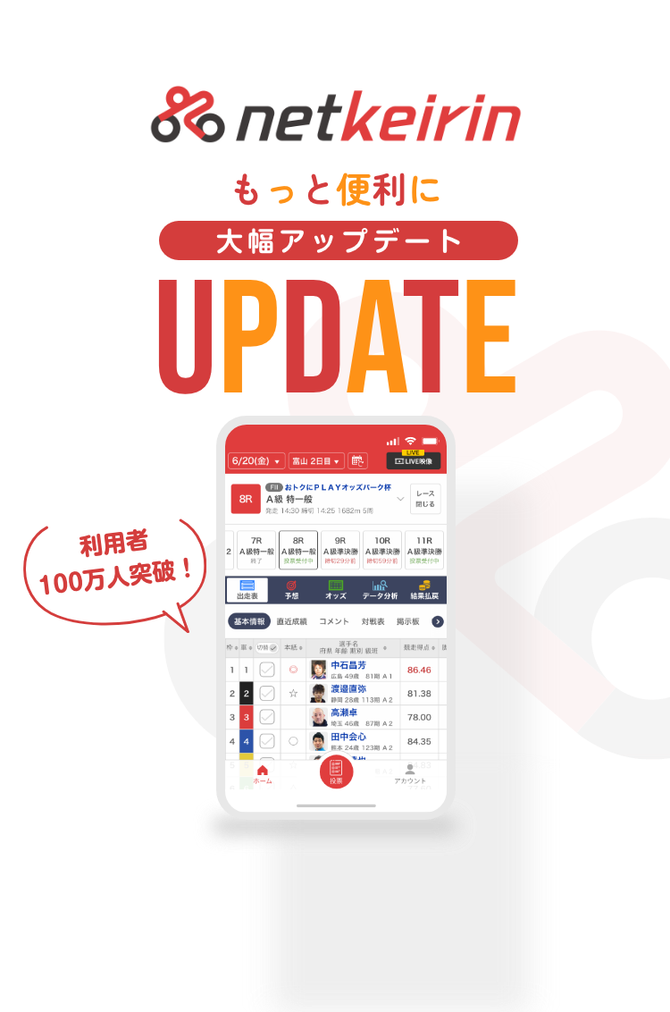 netkeirinもっと便利に大幅アップデート