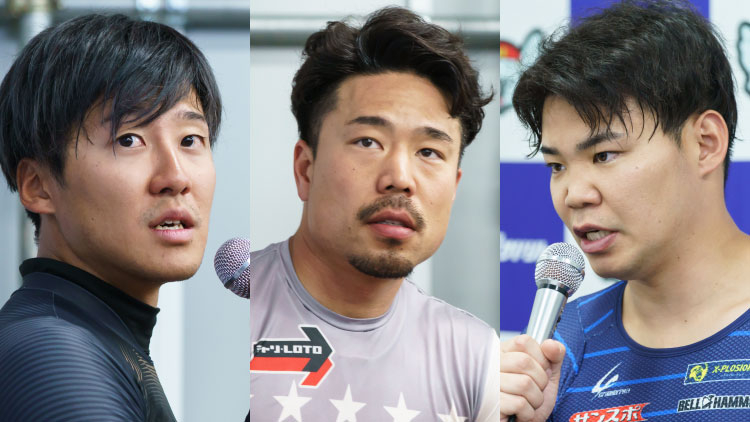 (左から)眞杉匠・古性優作・吉田拓矢(写真提供：チャリ・ロト)