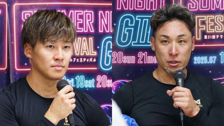 眞杉匠(左)と郡司浩平(写真提供：チャリ・ロト)