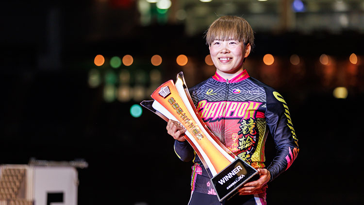 第1回競輪祭女子王座戦を制覇した梅川風(撮影:北山宏一)
