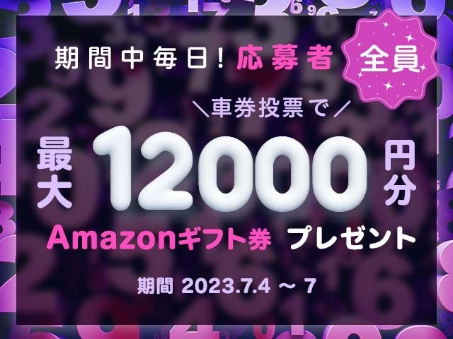 【競輪投票キャンペーン】7/4〜7/7 期間中の投票で毎日最大12,000円分のAmazonギフト券がもらえる！